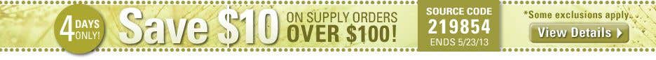 $10 off supplies!