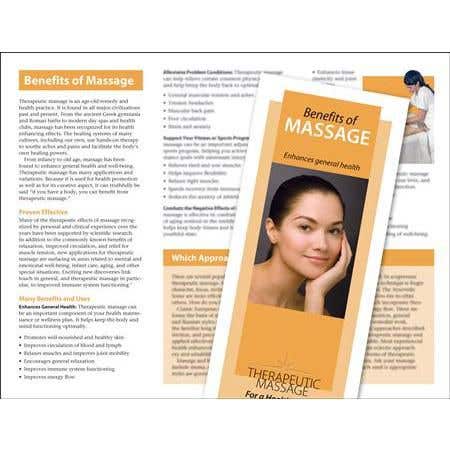 Benefits Of Massage Brochure 50 Pack