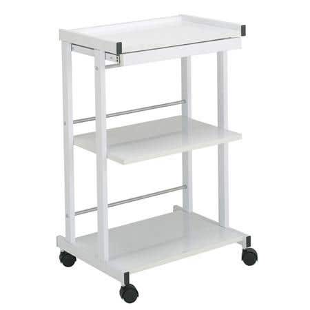 3-Shelf Trolley With Pull Out Shelf &amp; Power Strip