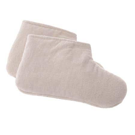 Insulated Terry Booties, White 1 Pair