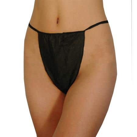Disposable Bikini Panties Black 12/Pkg One Size