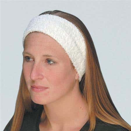 White Terry Velour Headband 3.5" Wide 3 Pack