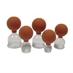 5 Piece Blown Glass Vacuum Cup Set