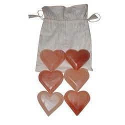 Himalayan Salt Massage Stones Hearts, Set/6