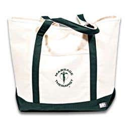 Mt Canvas Tote Bag - Natural With Forest Trim