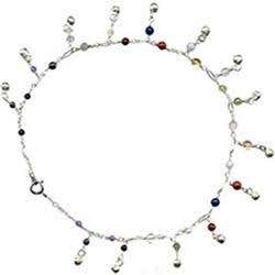 Chakra Gemstone And Bells Anklet