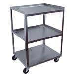 3 Shelf Stainless Steel Cart With A Power Strip