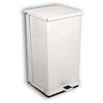 Detecto White Epoxy Steel Step-On Can