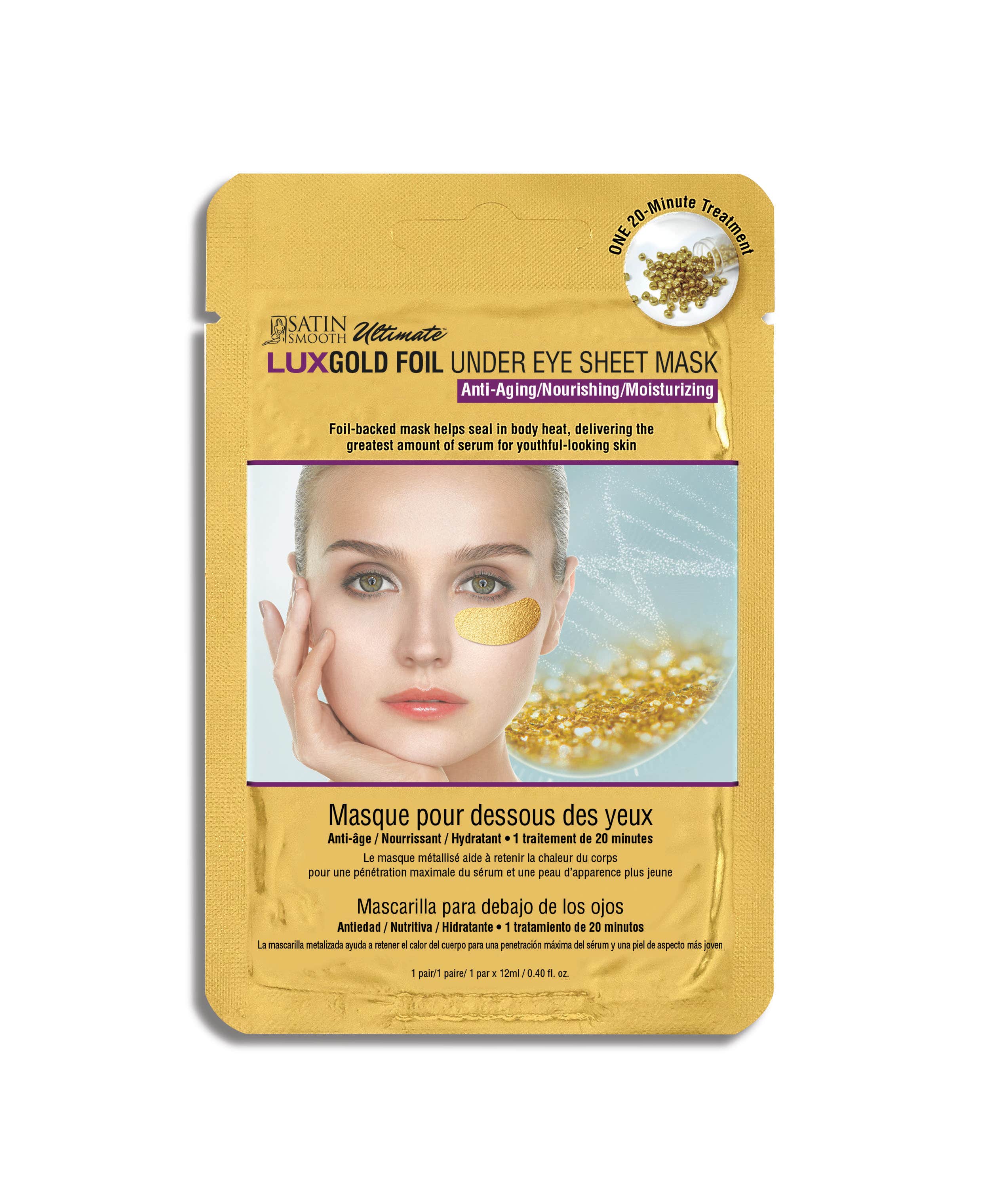 SATIN SMOOTH FOIL LUX GOLD UNDEREYE MASK BOX24 41$