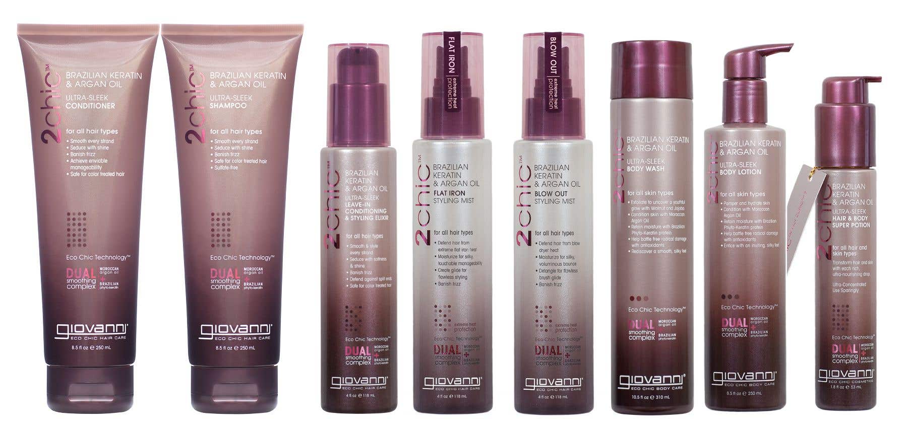Giovanni 2Chic Brazilian Keratin Argan Oil Hair Skin Care Products 0$