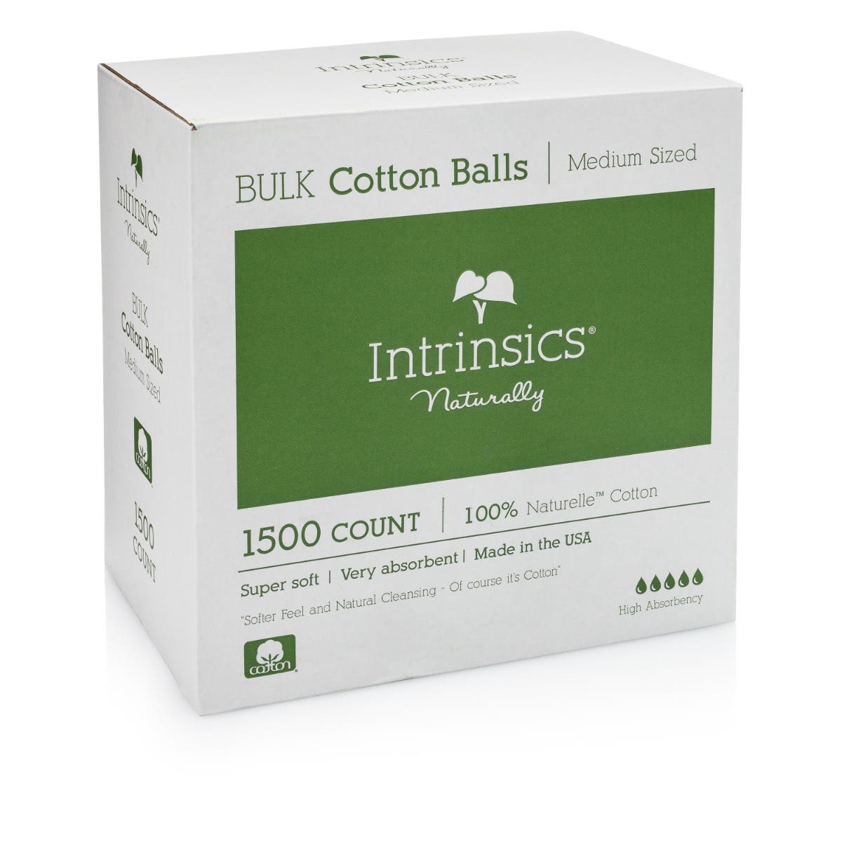 Intrinsics Medium Cotton Balls - Bulk 1,500 count