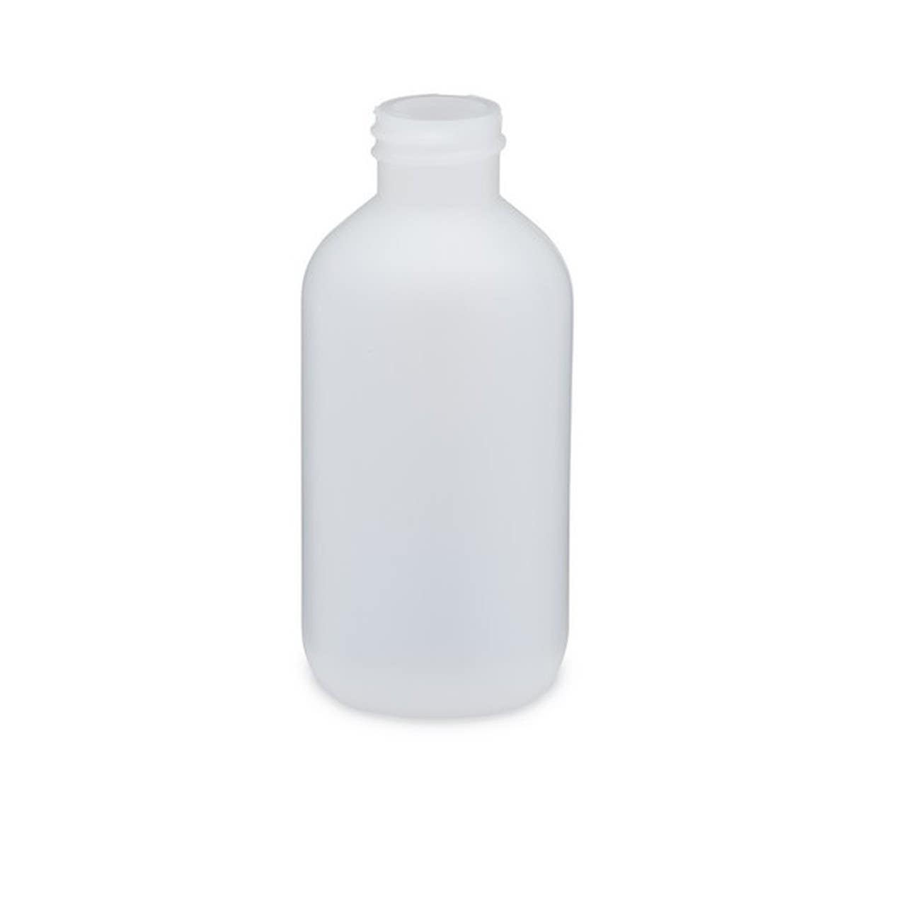 Empty Natural Plastic Boston Round Bottle 2 oz.