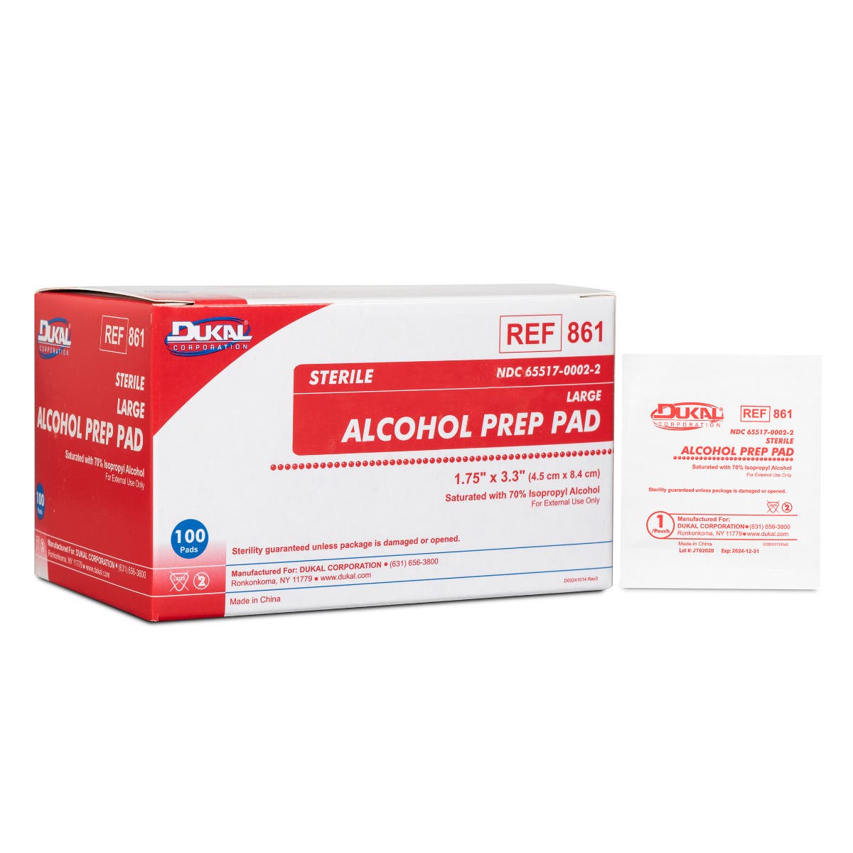 DUKAL Acohol Pad Sterile Large 1000Case 45$