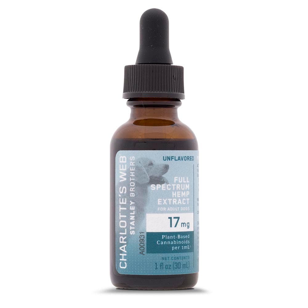 Charlottes Web Hemp Extract for Adult Dogs 17mg - Unflavored 1 oz 150$