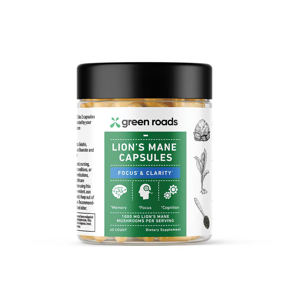 Green Roads Lions Mane Focus Clarity Capsules 60 ct 25$