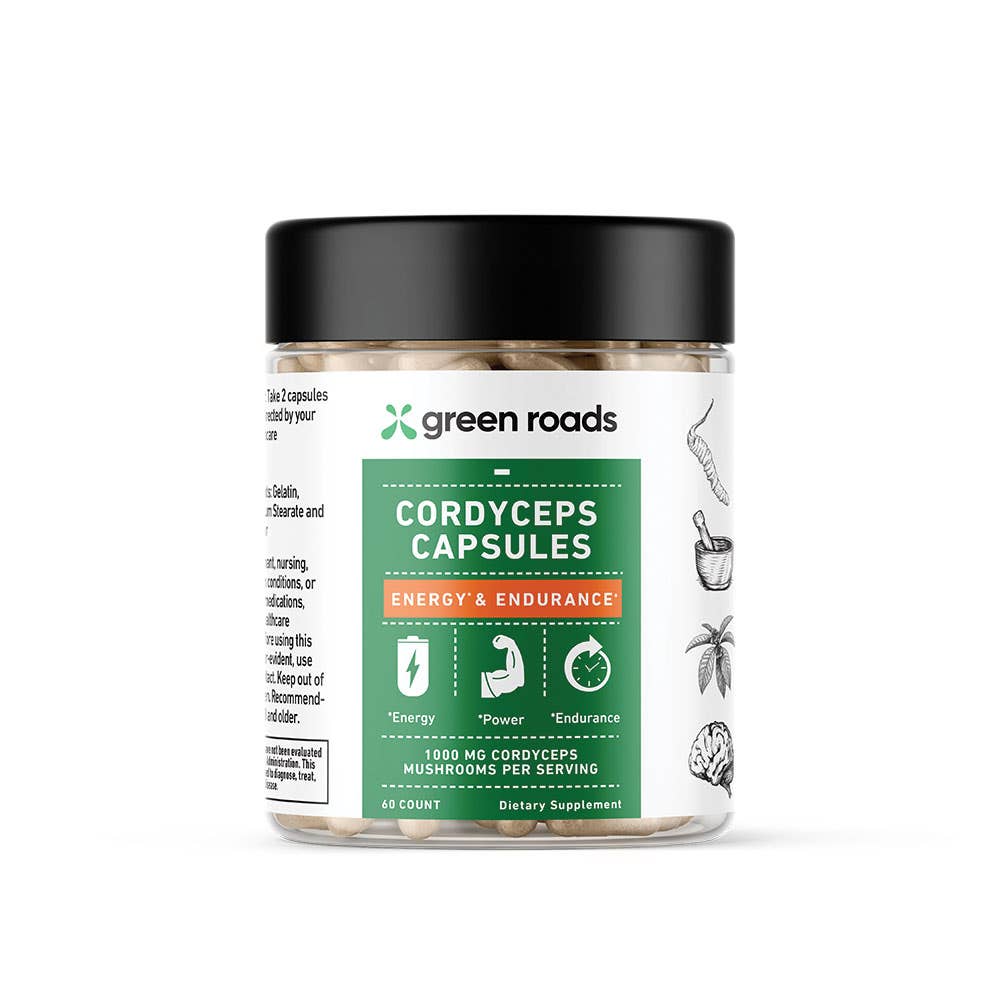 Green Roads Cordyceps Energy Endurance Capsules 60 ct 25$