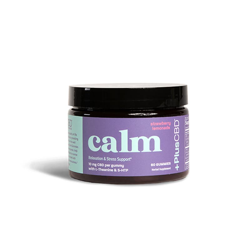 PlusCBD Calm Gummies - 10mg Strawberry Lemonade 60ct 56$