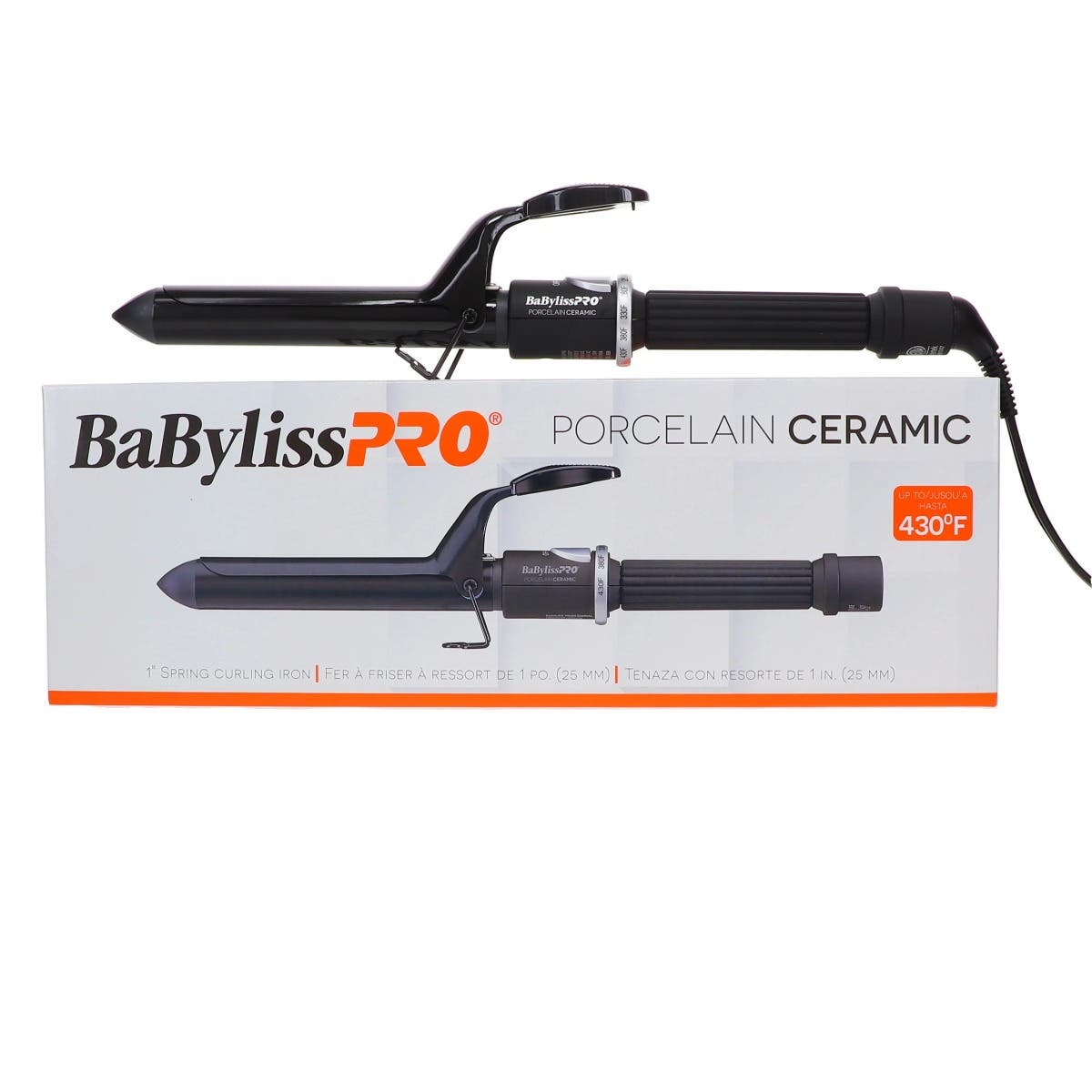 BaBylissPro®PorcelainCeramicSpringCurlingIron