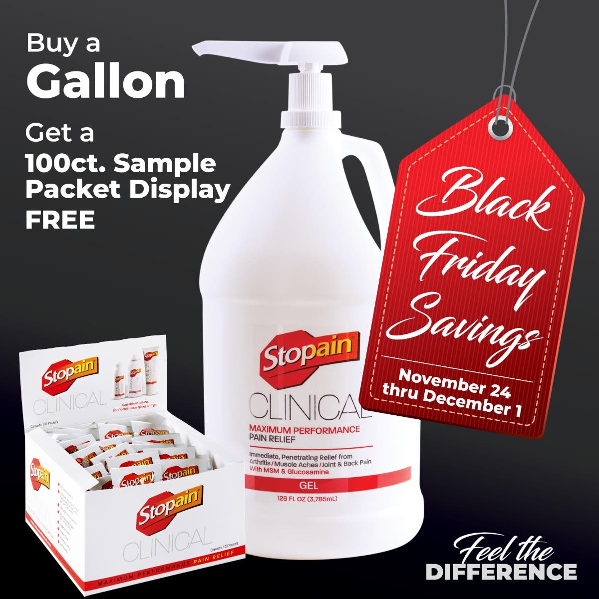 Stopain® Buy 1 Gallon Pump Get Free 100ct Sample Box