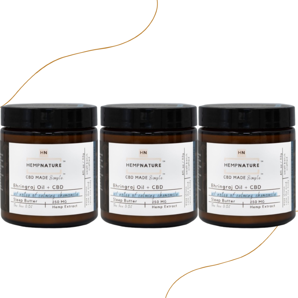 Hempnature Sleep Butter 4 Oz Calming Chamomile 3pk