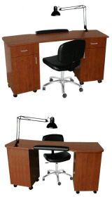 Collins QSE Nail Table with Two Cabinets