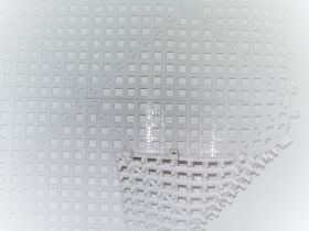 Ensure safety around your wet table with our Non-Slip Floor Mat (White 36x48).