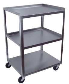 3 Shelf Stainless Steel Cart With A Power Strip