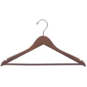 Walnut Hanger With Pants Bar And Chrome Accents