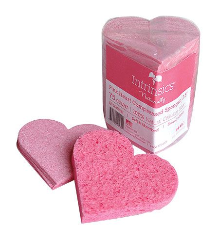 Intrinsics® Pink Heart Compressed Sponges 75 Count