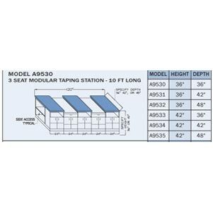Proteam 3 Person Taping Table 10'L X 42H X 42D