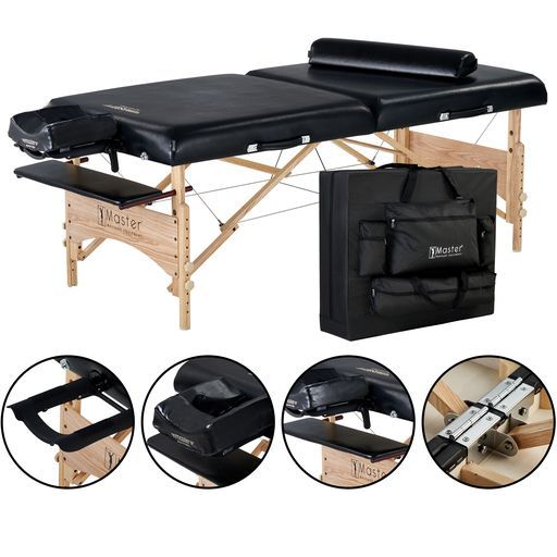 Master® Massage Husky Gibraltar™ XXL Portable Massage Table Package Black