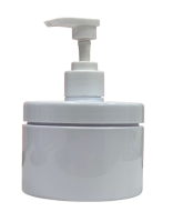 10 oz Empty Round White Plastic JarPump Lid Container