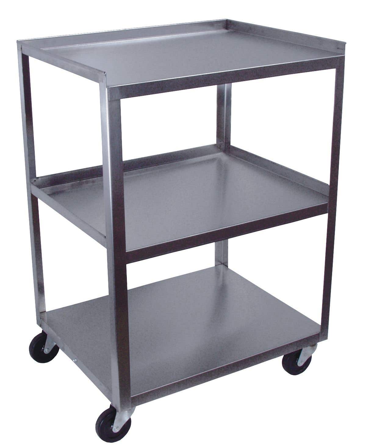 3 Shelf Stainless Steel Cart With A Power Strip