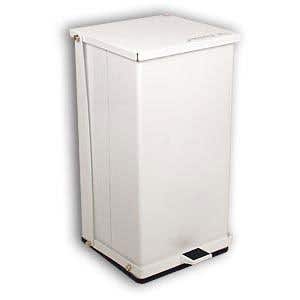 Detecto White Epoxy Steel Step-On Can
