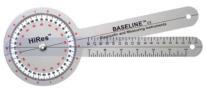 Baseline Hi-Res Plastic 12 Goniometer 360 Degree