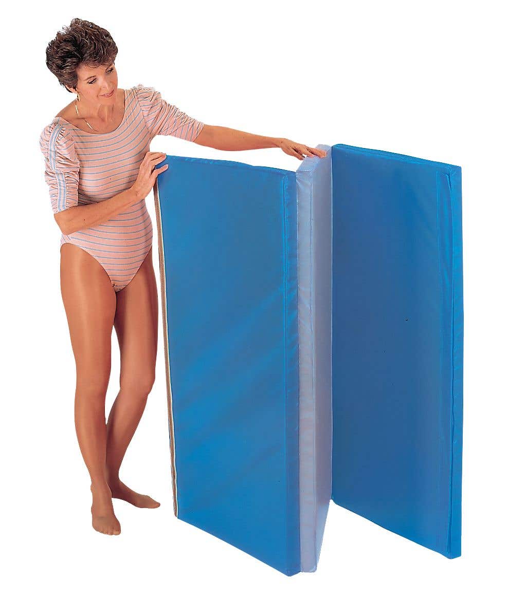 Folding Floor Mat 4'W X 8'L X 2"H Blue/Gray