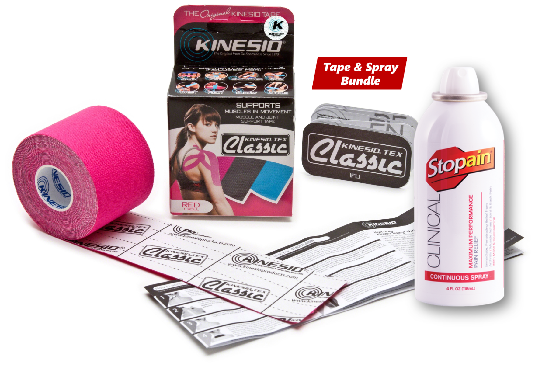 Kinesio®TexClassicRedTapeandStopain®ClinicalSprayBundle
