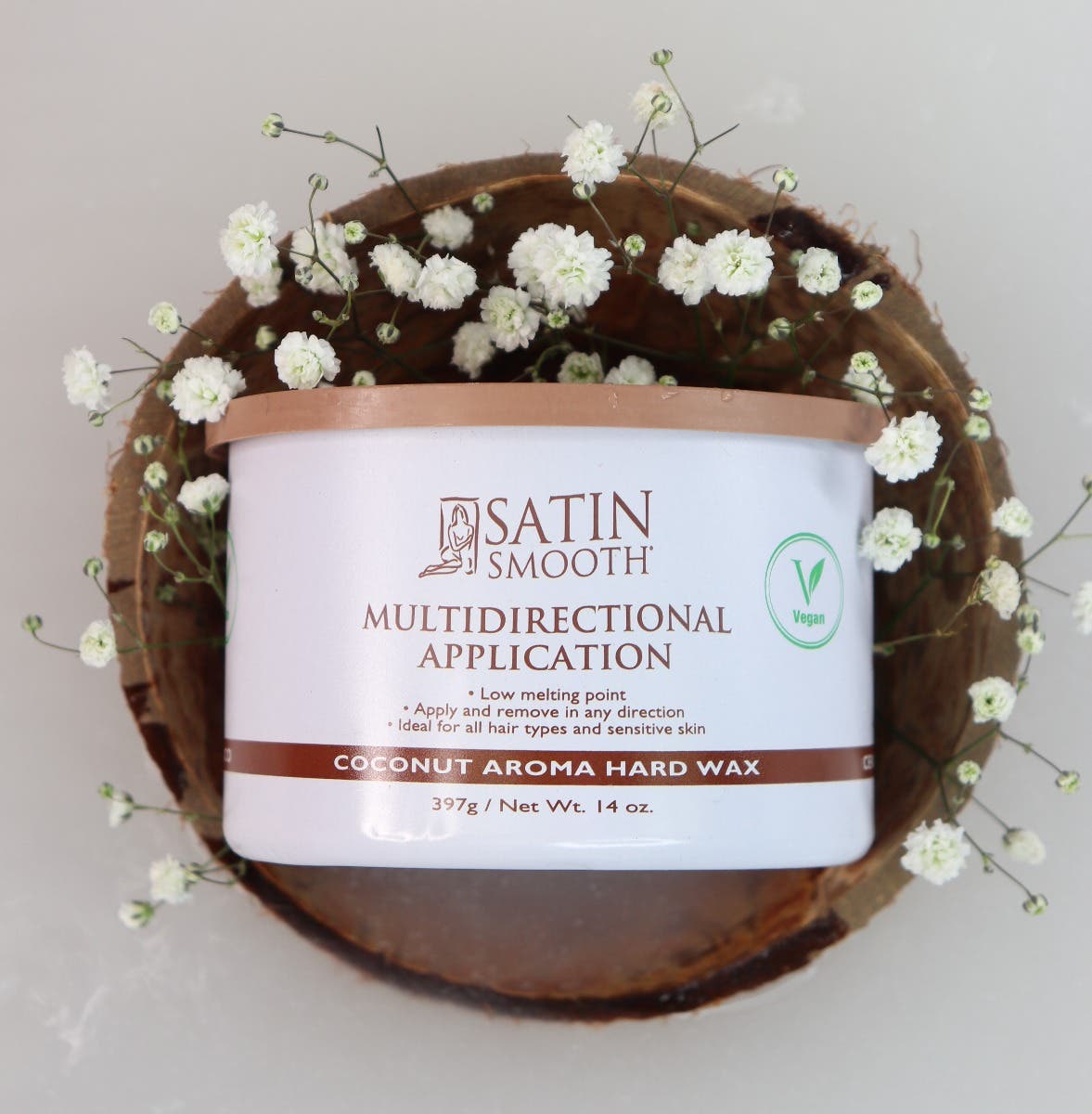 Satin Smooth Coconut Crème Multidirectional Hard Wax with Coconut Aroma 14oz