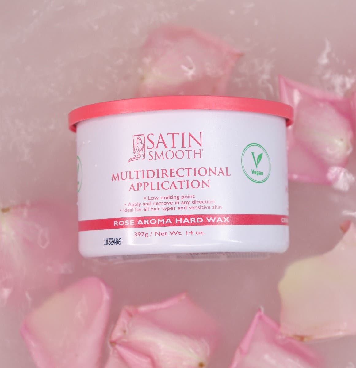 Satin Smooth Ruby Rose Multidirectional Hard Wax with Rose Aroma 14oz