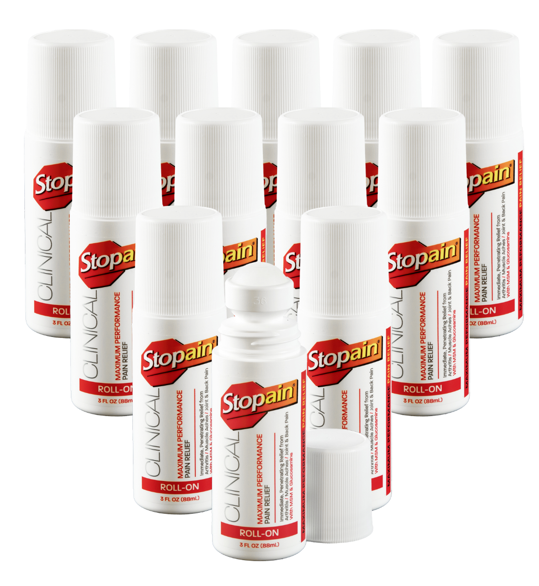 Stopain® Clinical Topical Analgesics: Smaller Buys - (12) 3 oz Roll-Ons