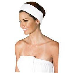 Terry Headband With Velcro White