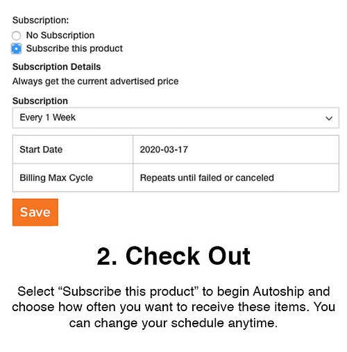 Autoship Step 2