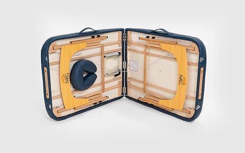 NRG New Karma portable massage table package folded for transport