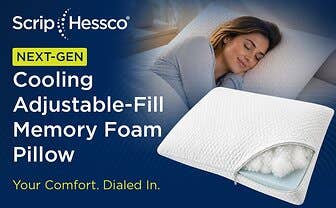 ScripHessco NEXT-GEN Cooling Adjustable-Fill Memory Foam Pillow