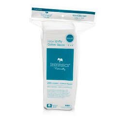 Intrinsics Large 4" x 4" Cotton 12-Ply Gauze - 200 Pack