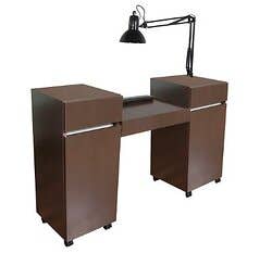Collins Reve Nail Table with Twin Cabinets