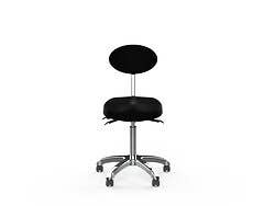 Silverfox Rolling Saddle Stool with Back -1025E 