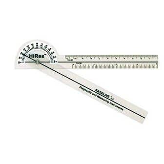 Baseline Hi-Res Plastic 6" Goniometer 180 Degree